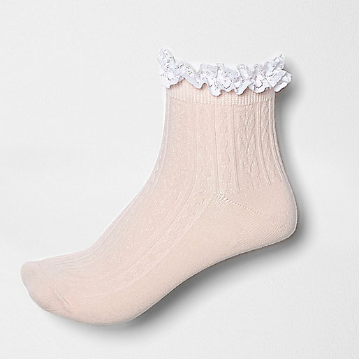 jacques-vertuk Light pink lace frill socks 698746 women Tights & Socks