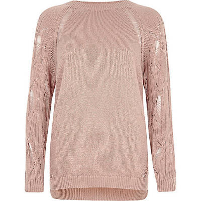 jacques-vertuk Light pink ladder raglan sleeve sweater 702890 women Knitwear Jumpers