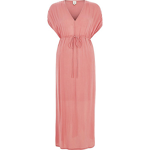 jacques-vertuk Light pink ruched maxi dress 704743 women Dresses Maxi Dresses