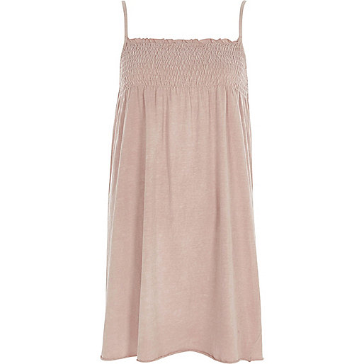 jacques-vertuk Light pink shirred jersey cami dress 704288 women Festival