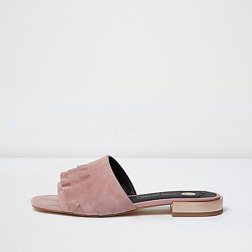 river island sale petite,jacques-vertuk Outlet Light pink wide fit frill mules women 701388