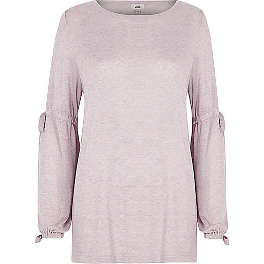 jacques-vertuk Light purple balloon tie sleeve sweater 704461 women Knitwear Knitted Tops