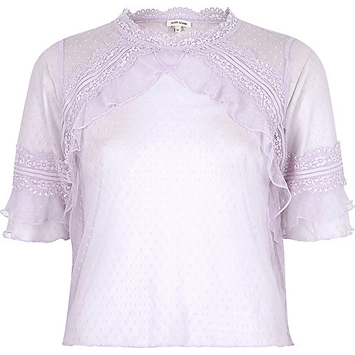 ribbed dress river island,jacques-vertuk Sale Online Light purple dobby mesh frill top T-Shirts & Tanks Sale women