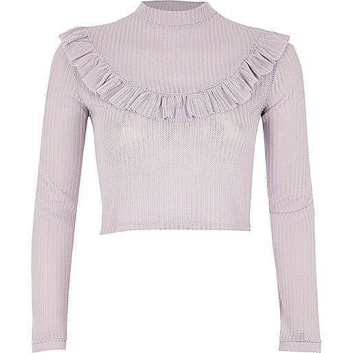 river island chain sandals,jacques-vertuk Sale Light purple frill bib turtle neck crop top women 699157