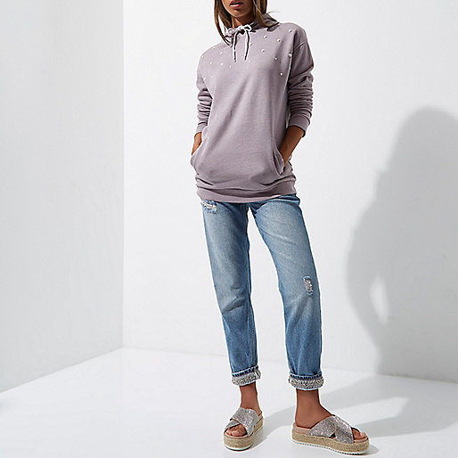 river island trousers sale,jacques-vertuk Online Light purple pearl embellished hoodie women 709460