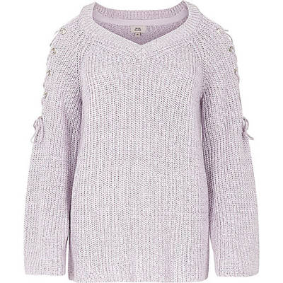 wide fit heels river island,jacques-vertuk Ireland Light purple tie shoulder knit sweater women 702952