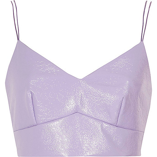 river island gray bag,jacques-vertuk Black And Gold Top Light purple vinyl bralette Crop Tops / Bralets Tops women