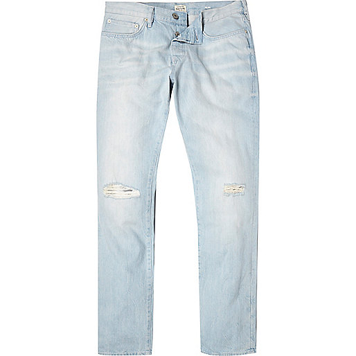 river island one for all,jacques-vertuk London Light wash Dylan slim jeans men 285438