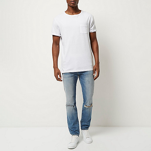 river island 10 pound sale,jacques-vertuk Ireland Light wash ripped Dylan slim jeans men 290925