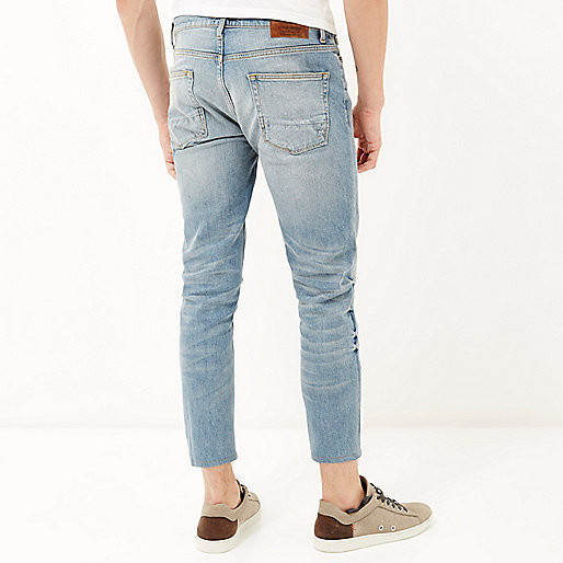 dressy white tops river island,jacques-vertuk UK Light wash ripped Sid skinny cropped jeans men 289627