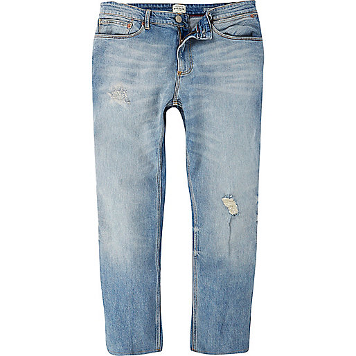 dressy white tops river island,jacques-vertuk UK Light wash ripped Sid skinny cropped jeans men 289627