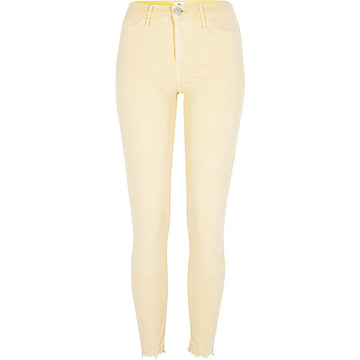 jacques-vertuk Light yellow Molly released hem jeggings 705553 women Jeans Jeggings