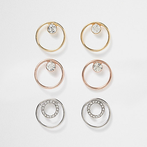 jacques-vertuk Metal rhinestone circle earring pack 701078 women Jewellery Earrings