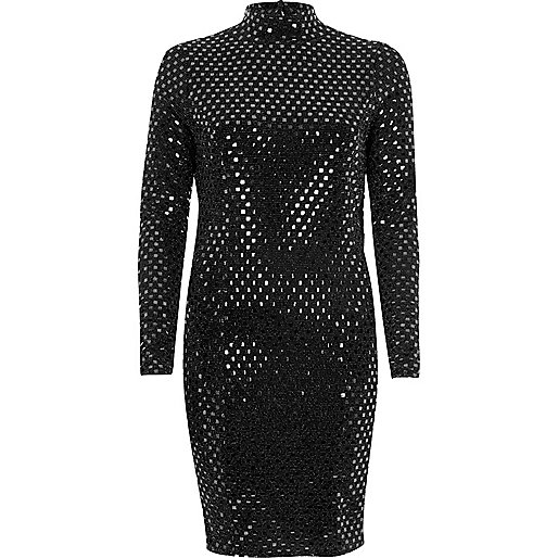 river island chunky lace up boots,jacques-vertuk Ireland Sale Metallic black turtleneck mini dress Dresses Sale women