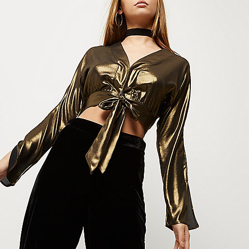 river island sale men s suits,jacques-vertuk Shop Metallic gold tied crop top women 695197