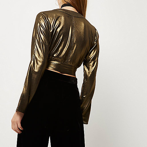 river island sale men s suits,jacques-vertuk Shop Metallic gold tied crop top women 695197