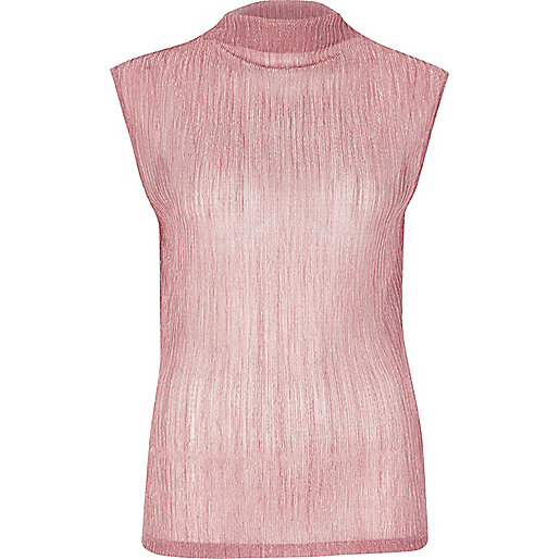 river island wool dress,jacques-vertuk London Metallic pink pleated tank top women 690631