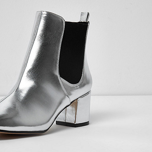 river island dresses ebay,jacques-vertuk Jackets Metallic silver block heel Chelsea boots Boots Shoes / Boots women