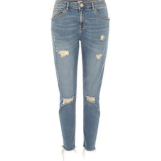 black lace up boots river island,jacques-vertuk Clothing Locations Mid blue Alannah ripped relaxed skinny jeans Jeans Sale women