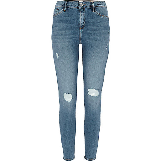 jacques-vertuk Mid blue Molly ripped skinny jeggings 707196 women Jeans Jeggings