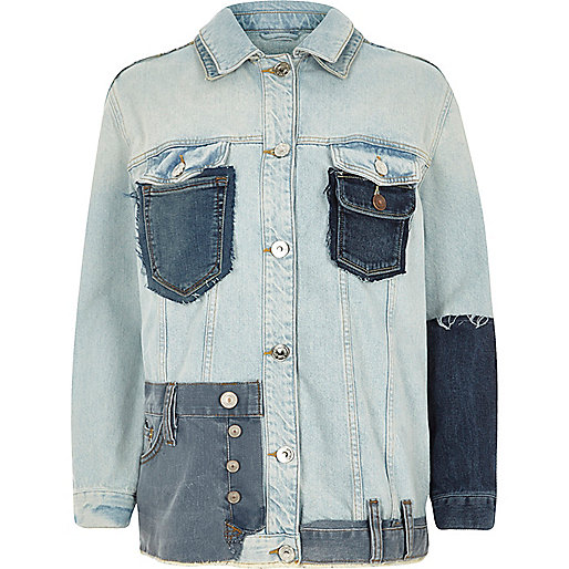 jacques-vertuk Mid blue reworked oversized denim jacket 702694 women Coats / Jackets