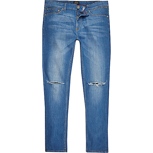 jacques-vertuk Mid blue ripped Sid skinny jeans 298887 men Jeans