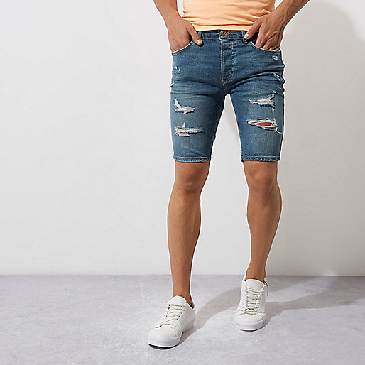 river island brown coat,Ladies Clothes jacques-vertuk Mid blue ripped skinny denim shorts Casual Shorts Shorts men