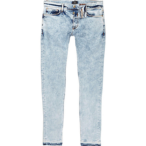 jacques-vertuk Mid blue Sid acid wash skinny jeans 302047 men Jeans Skinny Jeans