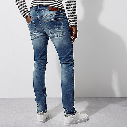 river island zebra sandals,The Shop jacques-vertuk Mid blue Sid ripped knee skinny jeans Skinny Jeans Jeans men