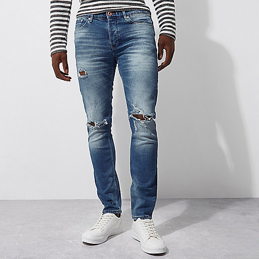 river island zebra sandals,The Shop jacques-vertuk Mid blue Sid ripped knee skinny jeans Skinny Jeans Jeans men