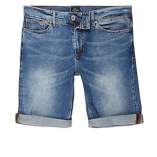 jacques-vertuk Mid blue skinny denim shorts 303033 men Shorts