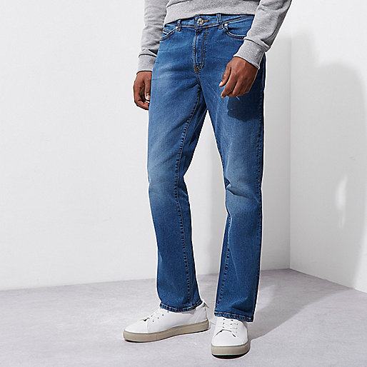 grey river island jeans,jacques-vertuk Ltd Mid blue wash Clint bootcut jeans Bootcut Jeans Jeans men