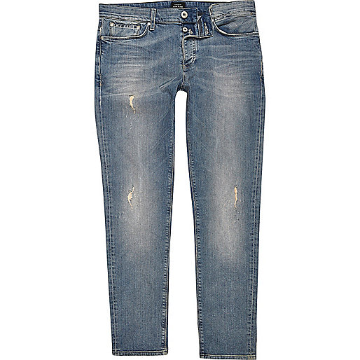 jacques-vertuk Mid blue wash distressed skinny Sid jeans 299444 men Jeans