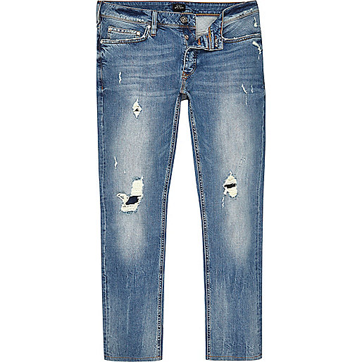 river island cargo pants,jacques-vertuk South Africa Mid blue wash distressed slim fit Dylan jeans men 298537