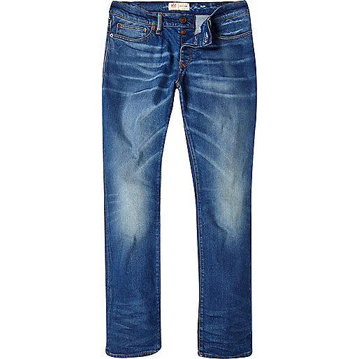 river island stores,jacques-vertuk Sale Mid blue wash Dylan slim fit jeans men 282767