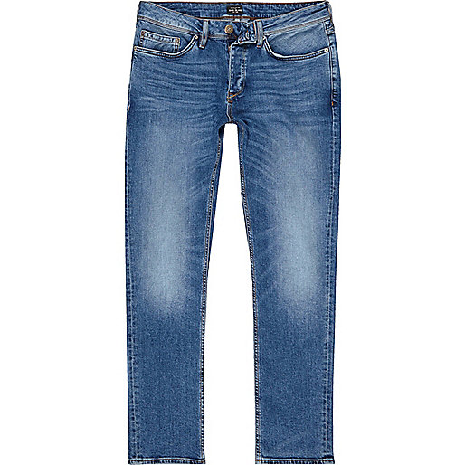 river island winter clothes,jacques-vertuk Town Mid blue wash faded slim fit Dylan jeans Slim Jeans Jeans men