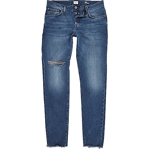 river island 10 sale,jacques-vertuk South Africa Mid blue wash Jimmy slim tapered jeans men 295651