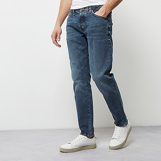 klarna river island,jacques-vertuk Stores Mid blue wash Jimmy tapered jeans men 299808