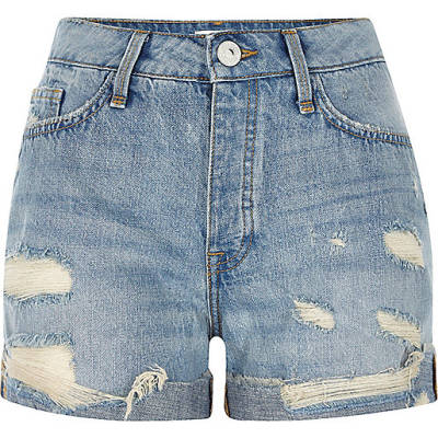 river island slouch boots,Store jacques-vertuk Mid blue wash ripped boyfriend denim shorts Denim Shorts Shorts women