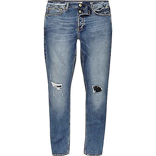 women s winter coats river island,jacques-vertuk Stores Mid blue wash ripped Sid skinny jeans men 293609