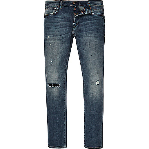 jacques-vertuk Mid blue wash Sid cigarette skinny jeans 298819 men Jeans Skinny Jeans