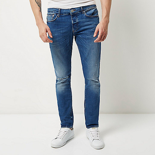 river island beige shoes,jacques-vertuk Shoes New Arrivals Mid blue wash Sid distressed skinny jeans Jeans Sale men