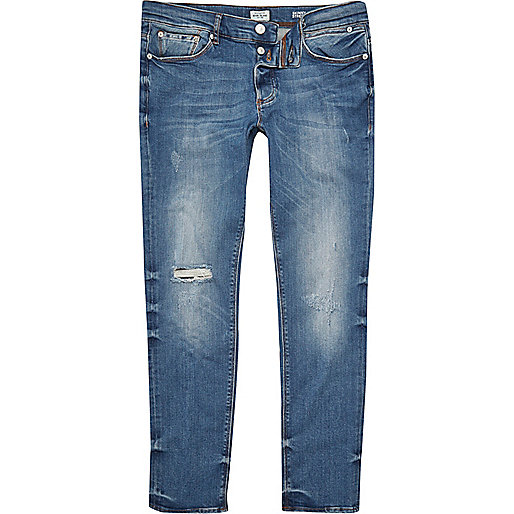 jacques-vertuk Mid blue wash Sid distressed skinny jeans 294387 men Jeans