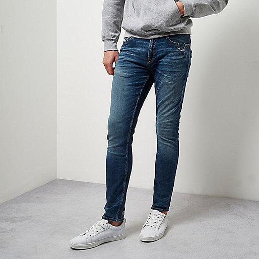 river island men s coats,jacques-vertuk Stores Mid blue wash Sid skinny jeans men 298519