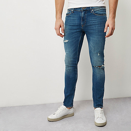 river island molly jeans blue,Buy jacques-vertuk Clothes Online Mid blue wash Sid skinny jeans Jeans Sale men