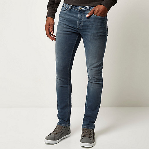 river island christmas,jacques-vertuk London Mid blue wash Sid skinny stretch jeans men 289587