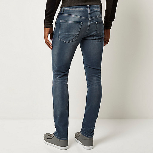 river island christmas,jacques-vertuk London Mid blue wash Sid skinny stretch jeans men 289587