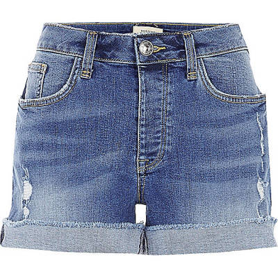 jacques-vertuk Mid wash boyfriend fit denim shorts 698360 women Shorts Denim Shorts