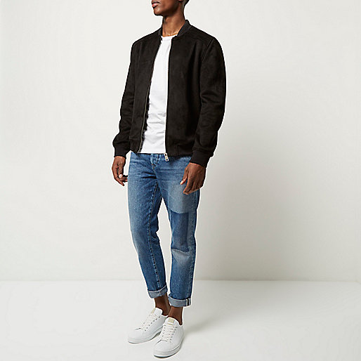 ollie spray on jeans,Outfit jacques-vertuk Mid wash patchwork Jimmy slim tapered jeans Jeans Sale men