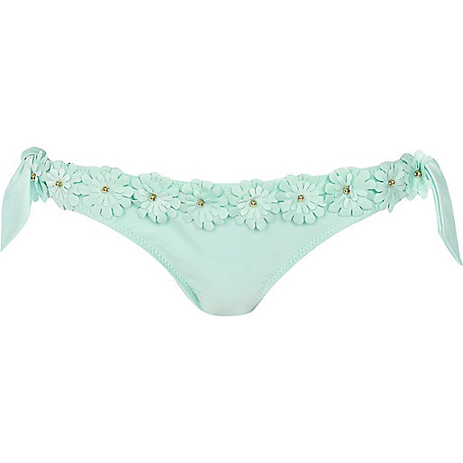 jacques-vertuk Mint green 3d flower bikini bottoms 625731 women Bikinis